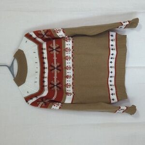 Vintage JCPENNEY Mock Neck Acrylic Sweater Snowflake Print Size Medium